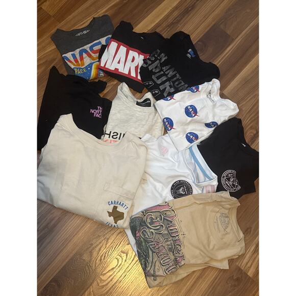 Carhartt North Face Vans Adidas Mens Womens Band Tee Shirt Lot Bundle 10 Tees - Picture 1 of 7